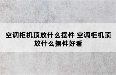 空调柜机顶放什么摆件 空调柜机顶放什么摆件好看